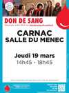 19 mars - Don du sang - salle du menec Carnac