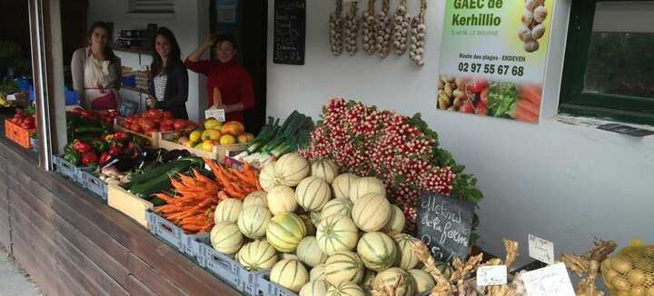 Kerhillio farm selling vegetables