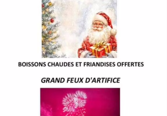 Arrivée du Père Noël à Saint Cado et feu d'artifice