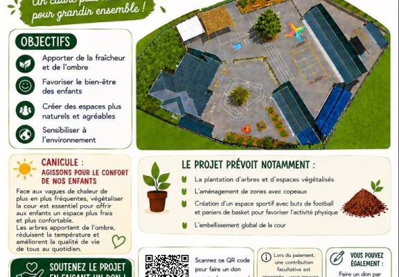 Végétalisation cour de l'école St Pierre St Paul Erdeven