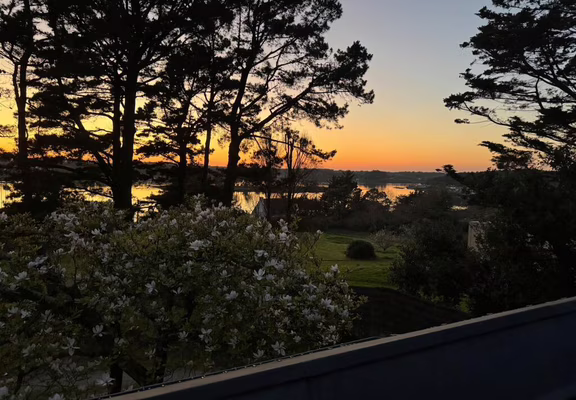couché de soleil vue des terrasse